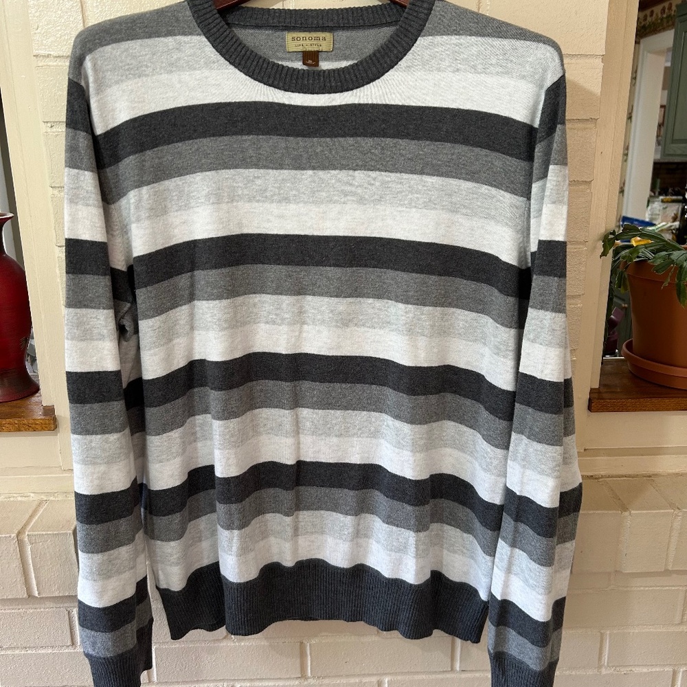 Men’s , XL,Sonoma Life Style Crew Neck  Sweater Stripes